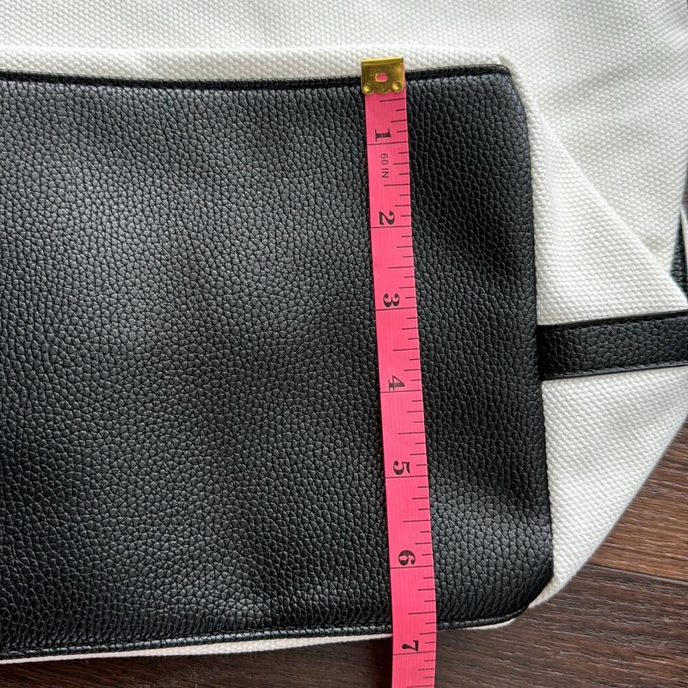 Walter Baker NWT Carly Bag Natural Canvas with black handles and trim. - Picture 7 of 8